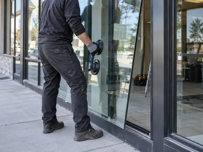 Remplacement du vitrage d’une vitrine de commerce