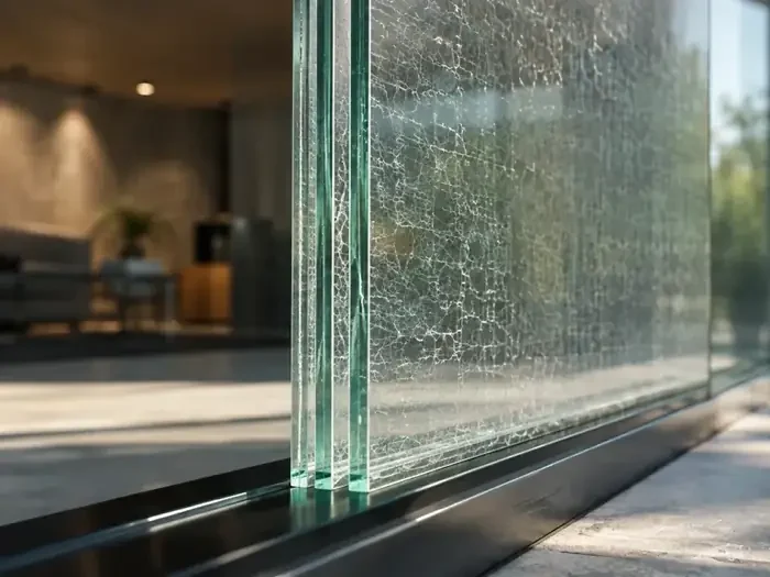 Verre feuilleté de sécurité avec vitrage fissuré